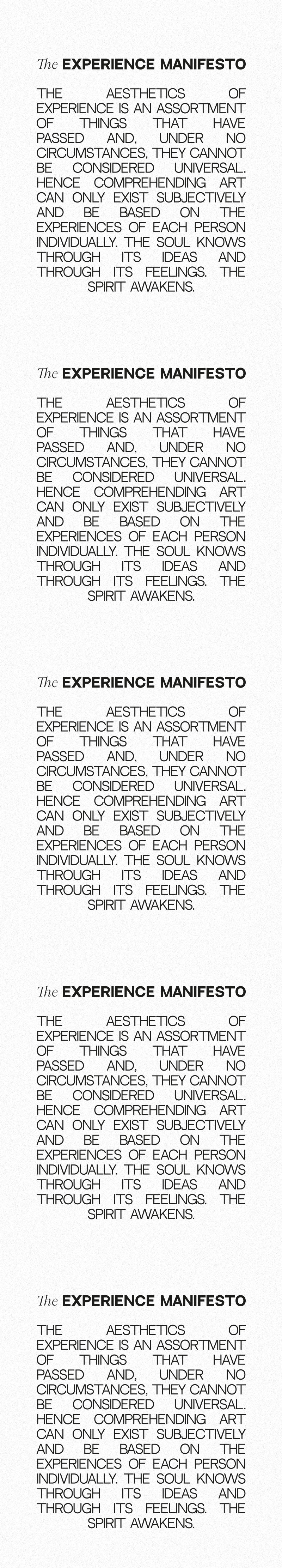 The Experience Manifesto